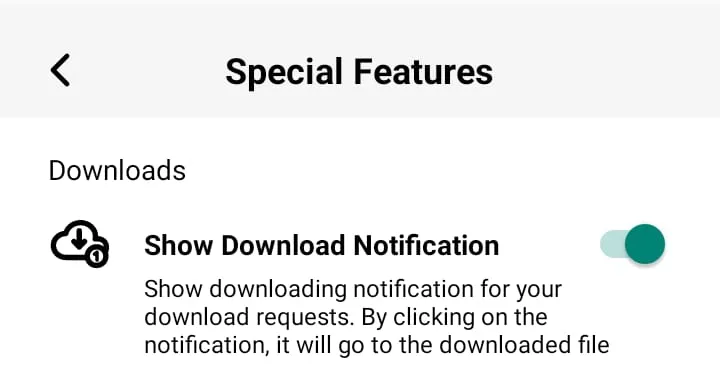 show download notification